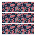 thumbnail image 1 of Pioneer Flower Floral Print Pattern Summer Placemats Table Placemats Set Of 6-Linen Kitchen Washable Placemats Table Mats 12x18 Inch Non-Slip Heat Resistant, 1 of 5