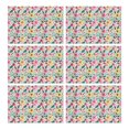 thumbnail image 1 of Pioneer Flower Floral Print Pattern Summer Placemats Table Placemats Set Of 6-Linen Kitchen Washable Placemats Table Mats 12x18 Inch Non-Slip Heat Resistant, 1 of 5