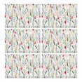 thumbnail image 1 of Pioneer Flower Floral Print Pattern Summer Placemats Table Placemats Set Of 6-Linen Kitchen Washable Placemats Table Mats 12x18 Inch Non-Slip Heat Resistant, 1 of 5