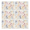 thumbnail image 1 of Pioneer Flower Floral Print Pattern Summer Placemats Table Placemats Set Of 6-Linen Kitchen Washable Placemats Table Mats 12x18 Inch Non-Slip Heat Resistant, 1 of 5