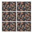 thumbnail image 1 of Pioneer Flower Floral Print Pattern Summer Placemats Table Placemats Set Of 6-Linen Kitchen Washable Placemats Table Mats 12x18 Inch Non-Slip Heat Resistant, 1 of 5