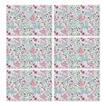 thumbnail image 1 of Pioneer Flower Floral Print Pattern Summer Placemats Table Placemats Set Of 6-Linen Kitchen Washable Placemats Table Mats 12x18 Inch Non-Slip Heat Resistant, 1 of 5