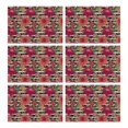 thumbnail image 1 of Pioneer Flower Floral Print Pattern Summer Placemats Table Placemats Set Of 6-Linen Kitchen Washable Placemats Table Mats 12x18 Inch Non-Slip Heat Resistant, 1 of 5