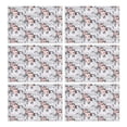 thumbnail image 1 of Pioneer Flower Floral Print Pattern Summer Placemats Table Placemats Set Of 6-Linen Kitchen Washable Placemats Table Mats 12x18 Inch Non-Slip Heat Resistant, 1 of 5