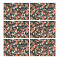 thumbnail image 1 of Pioneer Flower Floral Print Pattern Summer Placemats Table Placemats Set Of 6-Linen Kitchen Washable Placemats Table Mats 12x18 Inch Non-Slip Heat Resistant, 1 of 5