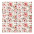 thumbnail image 1 of Pioneer Flower Floral Print Pattern Summer Placemats Table Placemats Set Of 6-Linen Kitchen Washable Placemats Table Mats 12x18 Inch Non-Slip Heat Resistant, 1 of 5