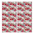 thumbnail image 1 of Pioneer Flower Floral Print Pattern Summer Placemats Table Placemats Set Of 6-Linen Kitchen Washable Placemats Table Mats 12x18 Inch Non-Slip Heat Resistant, 1 of 5