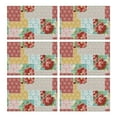 thumbnail image 1 of Pioneer Flower Floral Print Pattern Summer Placemats Table Placemats Set Of 6-Linen Kitchen Washable Placemats Table Mats 12x18 Inch Non-Slip Heat Resistant, 1 of 5