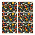 thumbnail image 1 of Pioneer Flower Floral Print Pattern Summer Placemats Table Placemats Set Of 6-Linen Kitchen Washable Placemats Table Mats 12x18 Inch Non-Slip Heat Resistant, 1 of 5