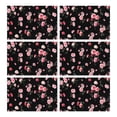 thumbnail image 1 of Pioneer Flower Floral Print Pattern Summer Placemats Table Placemats Set Of 6-Linen Kitchen Washable Placemats Table Mats 12x18 Inch Non-Slip Heat Resistant, 1 of 5
