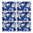 thumbnail image 1 of Pioneer Flower Floral Print Pattern Summer Placemats Table Placemats Set Of 6-Linen Kitchen Washable Placemats Table Mats 12x18 Inch Non-Slip Heat Resistant, 1 of 5