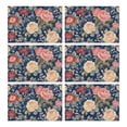 thumbnail image 1 of Pioneer Flower Floral Print Pattern Summer Placemats Table Placemats Set Of 6-Linen Kitchen Washable Placemats Table Mats 12x18 Inch Non-Slip Heat Resistant, 1 of 5