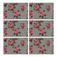 thumbnail image 1 of Pioneer Flower Floral Print Pattern Summer Placemats Table Placemats Set Of 6-Linen Kitchen Washable Placemats Table Mats 12x18 Inch Non-Slip Heat Resistant, 1 of 5
