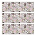 thumbnail image 1 of Pioneer Flower Floral Print Pattern Summer Placemats Table Placemats Set Of 6-Linen Kitchen Washable Placemats Table Mats 12x18 Inch Non-Slip Heat Resistant, 1 of 5