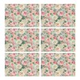 thumbnail image 1 of Pioneer Flower Floral Print Pattern Summer Placemats Table Placemats Set Of 6-Linen Kitchen Washable Placemats Table Mats 12x18 Inch Non-Slip Heat Resistant, 1 of 5
