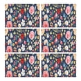 thumbnail image 1 of Pioneer Flower Floral Print Pattern Summer Placemats Table Placemats Set Of 6-Linen Kitchen Washable Placemats Table Mats 12x18 Inch Non-Slip Heat Resistant, 1 of 5