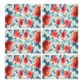 thumbnail image 1 of Pioneer Flower Floral Print Pattern Summer Placemats Table Placemats Set Of 6-Linen Kitchen Washable Placemats Table Mats 12x18 Inch Non-Slip Heat Resistant, 1 of 5