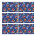 thumbnail image 1 of Pioneer Flower Floral Print Pattern Summer Placemats Table Placemats Set Of 6-Linen Kitchen Washable Placemats Table Mats 12x18 Inch Non-Slip Heat Resistant, 1 of 5
