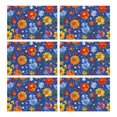 thumbnail image 1 of Pioneer Flower Floral Print Pattern Summer Placemats Table Placemats Set Of 6-Linen Kitchen Washable Placemats Table Mats 12x18 Inch Non-Slip Heat Resistant, 1 of 5