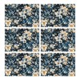 thumbnail image 1 of Pioneer Flower Floral Print Pattern Summer Placemats Table Placemats Set Of 6-Linen Kitchen Washable Placemats Table Mats 12x18 Inch Non-Slip Heat Resistant, 1 of 5