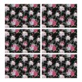 thumbnail image 1 of Pioneer Flower Floral Print Pattern Summer Placemats Table Placemats Set Of 6-Linen Kitchen Washable Placemats Table Mats 12x18 Inch Non-Slip Heat Resistant, 1 of 5