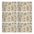 thumbnail image 1 of Pioneer Flower Floral Print Pattern Summer Placemats Table Placemats Set Of 6-Linen Kitchen Washable Placemats Table Mats 12x18 Inch Non-Slip Heat Resistant, 1 of 5