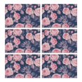 thumbnail image 1 of Pioneer Flower Floral Print Pattern Summer Placemats Table Placemats Set Of 6-Linen Kitchen Washable Placemats Table Mats 12x18 Inch Non-Slip Heat Resistant, 1 of 5