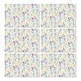 thumbnail image 1 of Pioneer Flower Floral Print Pattern Summer Placemats Table Placemats Set Of 6-Linen Kitchen Washable Placemats Table Mats 12x18 Inch Non-Slip Heat Resistant, 1 of 5
