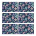 thumbnail image 1 of Pioneer Flower Floral Print Pattern Summer Placemats Table Placemats Set Of 6-Linen Kitchen Washable Placemats Table Mats 12x18 Inch Non-Slip Heat Resistant, 1 of 5