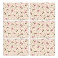 thumbnail image 1 of Pioneer Flower Floral Print Pattern Summer Placemats Table Placemats Set Of 6-Linen Kitchen Washable Placemats Table Mats 12x18 Inch Non-Slip Heat Resistant, 1 of 5