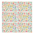thumbnail image 1 of Pioneer Flower Floral Print Pattern Summer Placemats Table Placemats Set Of 6-Linen Kitchen Washable Placemats Table Mats 12x18 Inch Non-Slip Heat Resistant, 1 of 5