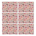 thumbnail image 1 of Pioneer Flower Floral Print Pattern Summer Placemats Table Placemats Set Of 6-Linen Kitchen Washable Placemats Table Mats 12x18 Inch Non-Slip Heat Resistant, 1 of 5