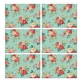 thumbnail image 1 of Pioneer Flower Floral Print Pattern Summer Placemats Table Placemats Set Of 6-Linen Kitchen Washable Placemats Table Mats 12x18 Inch Non-Slip Heat Resistant, 1 of 5