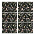 thumbnail image 1 of Pioneer Flower Floral Print Pattern Summer Placemats Table Placemats Set Of 6-Linen Kitchen Washable Placemats Table Mats 12x18 Inch Non-Slip Heat Resistant, 1 of 5