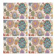 thumbnail image 1 of Pioneer Flower Floral Print Pattern Summer Placemats Table Placemats Set Of 6-Linen Kitchen Washable Placemats Table Mats 12x18 Inch Non-Slip Heat Resistant, 1 of 5