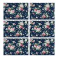 thumbnail image 1 of Pioneer Flower Floral Print Pattern Summer Placemats Table Placemats Set Of 6-Linen Kitchen Washable Placemats Table Mats 12x18 Inch Non-Slip Heat Resistant, 1 of 5