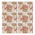thumbnail image 1 of Pioneer Flower Floral Print Pattern Summer Placemats Table Placemats Set Of 6-Linen Kitchen Washable Placemats Table Mats 12x18 Inch Non-Slip Heat Resistant, 1 of 5