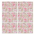 thumbnail image 1 of Pioneer Flower Floral Print Pattern Summer Placemats Table Placemats Set Of 6-Linen Kitchen Washable Placemats Table Mats 12x18 Inch Non-Slip Heat Resistant, 1 of 5