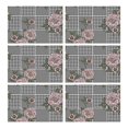 thumbnail image 1 of Pioneer Flower Floral Print Pattern Summer Placemats Table Placemats Set Of 6-Linen Kitchen Washable Placemats Table Mats 12x18 Inch Non-Slip Heat Resistant, 1 of 5