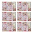thumbnail image 1 of Pioneer Flower Floral Print Pattern Summer Placemats Table Placemats Set Of 6-Linen Kitchen Washable Placemats Table Mats 12x18 Inch Non-Slip Heat Resistant, 1 of 5