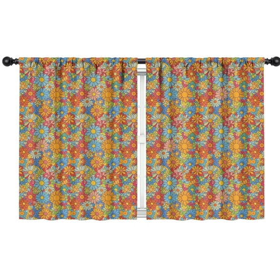 Pioneer Flower Floral Print Pattern Teens Curtains,Teens Insulated Curtains Set Of 2,Bedroom Essentials,Toddler Room Decor 42"x54"