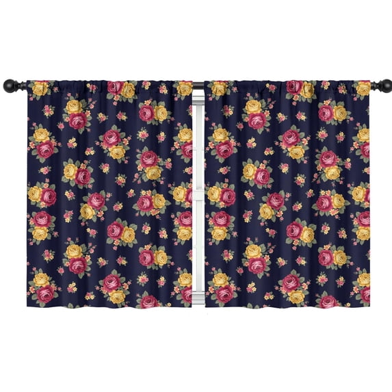 Pioneer Flower Floral Print Pattern Teens Curtains,Teens Insulated Curtains Set Of 2,Bedroom Essentials,Toddler Room Decor 42"x54"