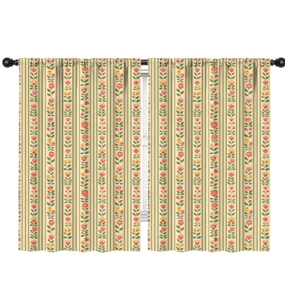 Pioneer Flower Floral Print Pattern Teens Curtains,Teens Insulated Curtains Set Of 2,Bedroom Essentials,Toddler Room Decor 42"x63"