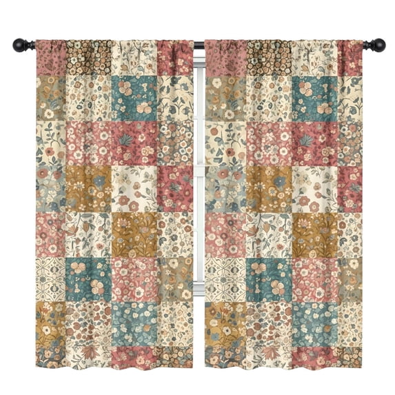 Pioneer Flower Floral Print Pattern Teens Curtains,Teens Insulated Curtains Set Of 2,Bedroom Essentials,Toddler Room Decor 42"x84"