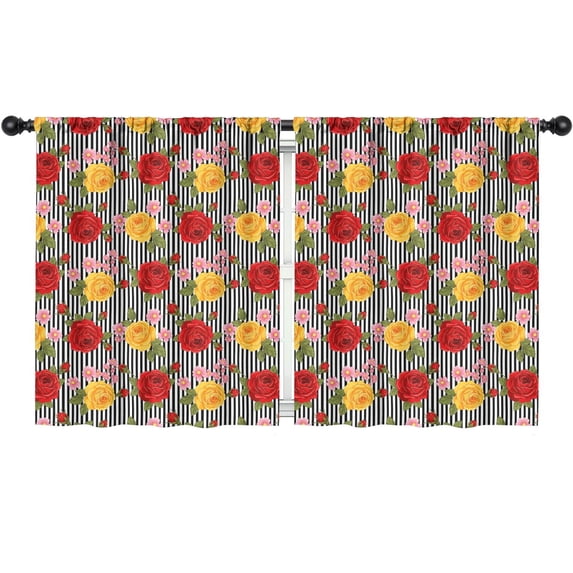 Pioneer Flower Floral Print Pattern Teens Curtains,Teens Insulated Curtains Set Of 2,Bedroom Essentials,Toddler Room Decor 52"x63"