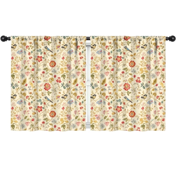 Pioneer Flower Floral Print Pattern Teens Curtains,Teens Insulated Curtains Set Of 2,Bedroom Essentials,Toddler Room Decor 52"x63"