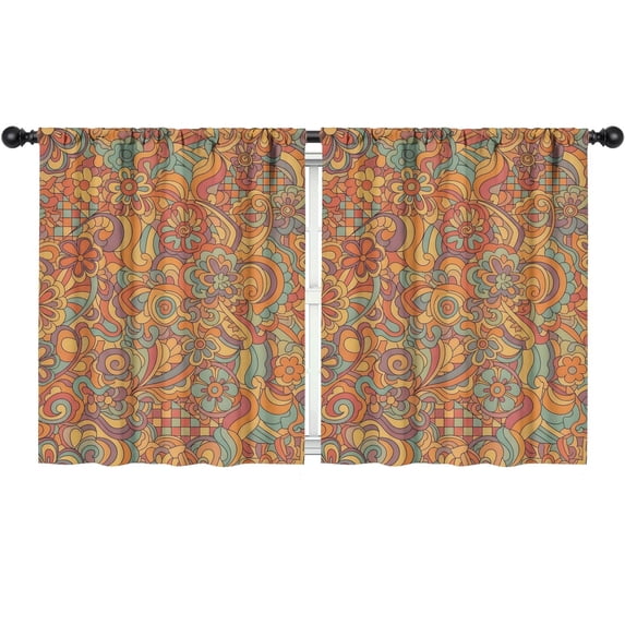 Pioneer Flower Floral Print Pattern Teens Curtains,Teens Insulated Curtains Set Of 2,Bedroom Essentials,Toddler Room Decor 52"x63"