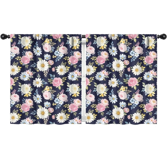 Pioneer Flower Floral Print Pattern Teens Curtains,Teens Insulated Curtains Set Of 2,Bedroom Essentials,Toddler Room Decor 52"x63"