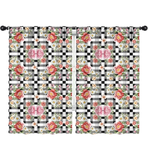 Pioneer Flower Floral Print Pattern Teens Curtains,Teens Insulated Curtains Set Of 2,Bedroom Essentials,Toddler Room Decor 52"x84"
