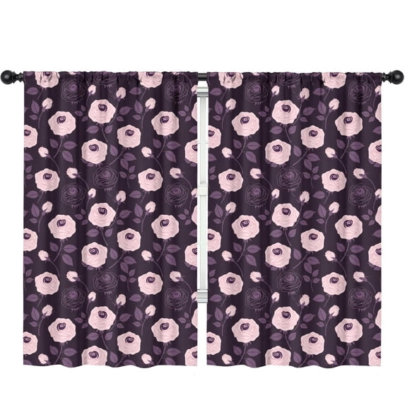 Pioneer Flower Floral Print Pattern Teens Curtains,Teens Insulated Curtains Set Of 2,Bedroom Essentials,Toddler Room Decor 52"x84"